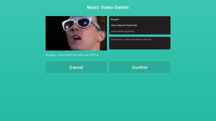 You can fill in song details  for submitted videos