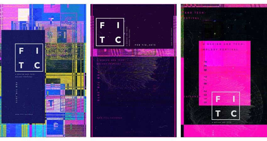 A selection of posters designed by Ash Thorp for FITC Tokyo