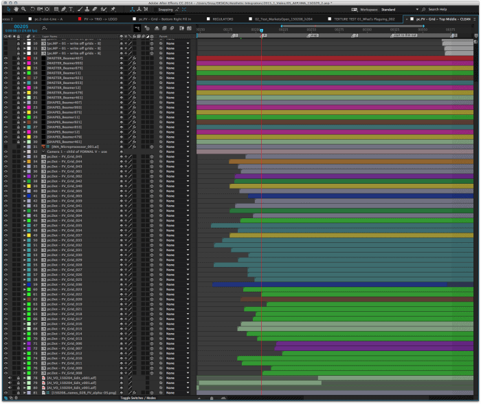 No fancy scripting here, just a lot of brute force keyframing.