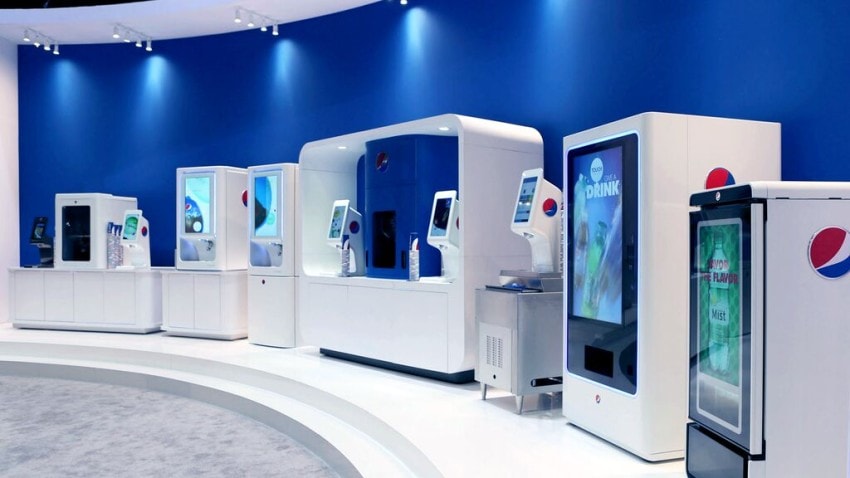 A showroom including some of the prototypes Firstborn has worked on for Pepsi