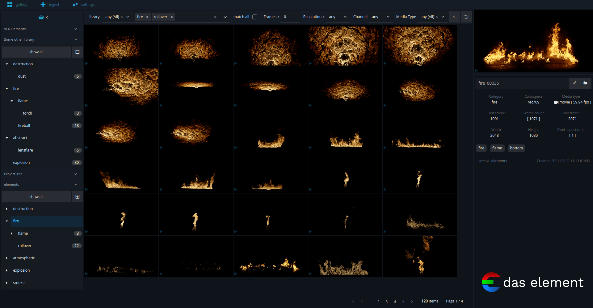 Motionographer® das element a new asset library software for Visual