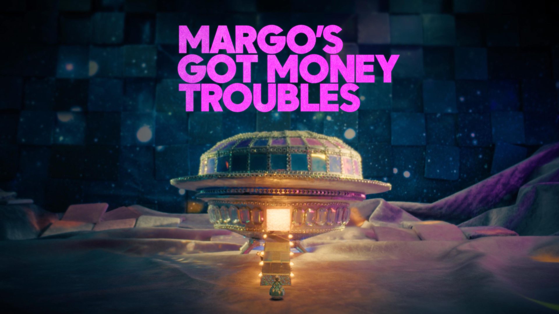 Frame from the Margo's Got Money Troubles title sequence by Peter Anderson Studio.