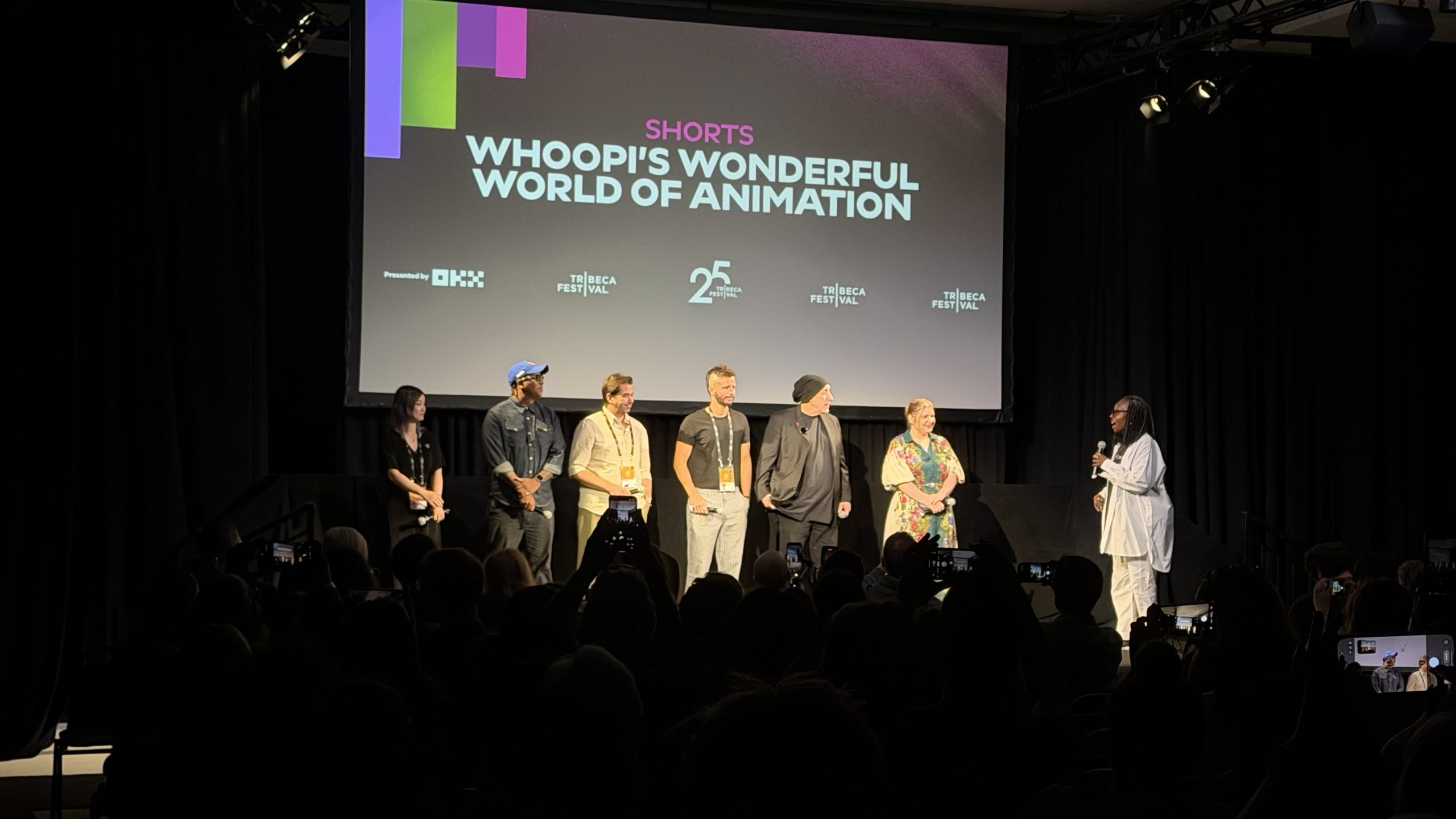 Whoopi Goldberg on stage at her animation program during the 2026 Tribeca Festival