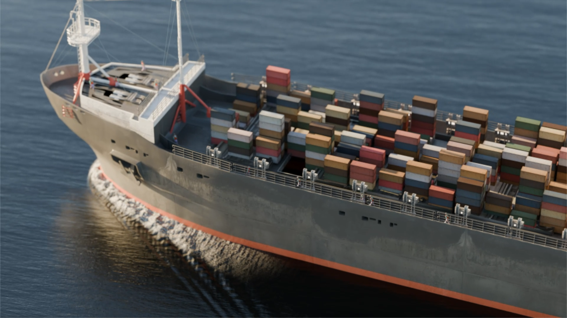 Frame from Maritime Connected, an animated film by Distant Future Animation Studio.