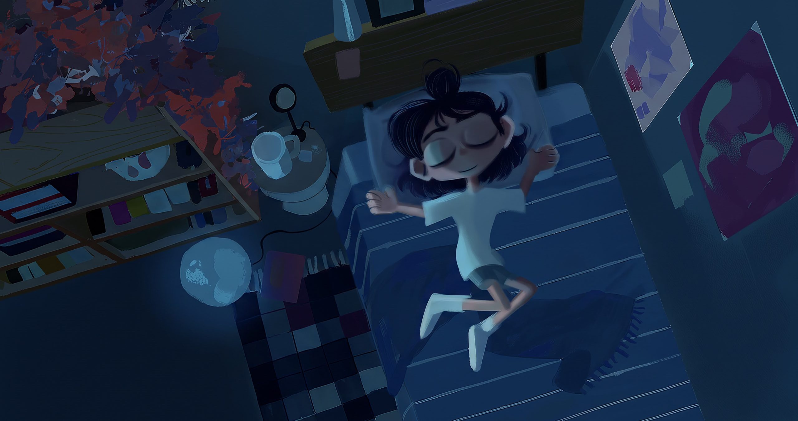 Ada finally asleep in Dear Upstairs Neighbors