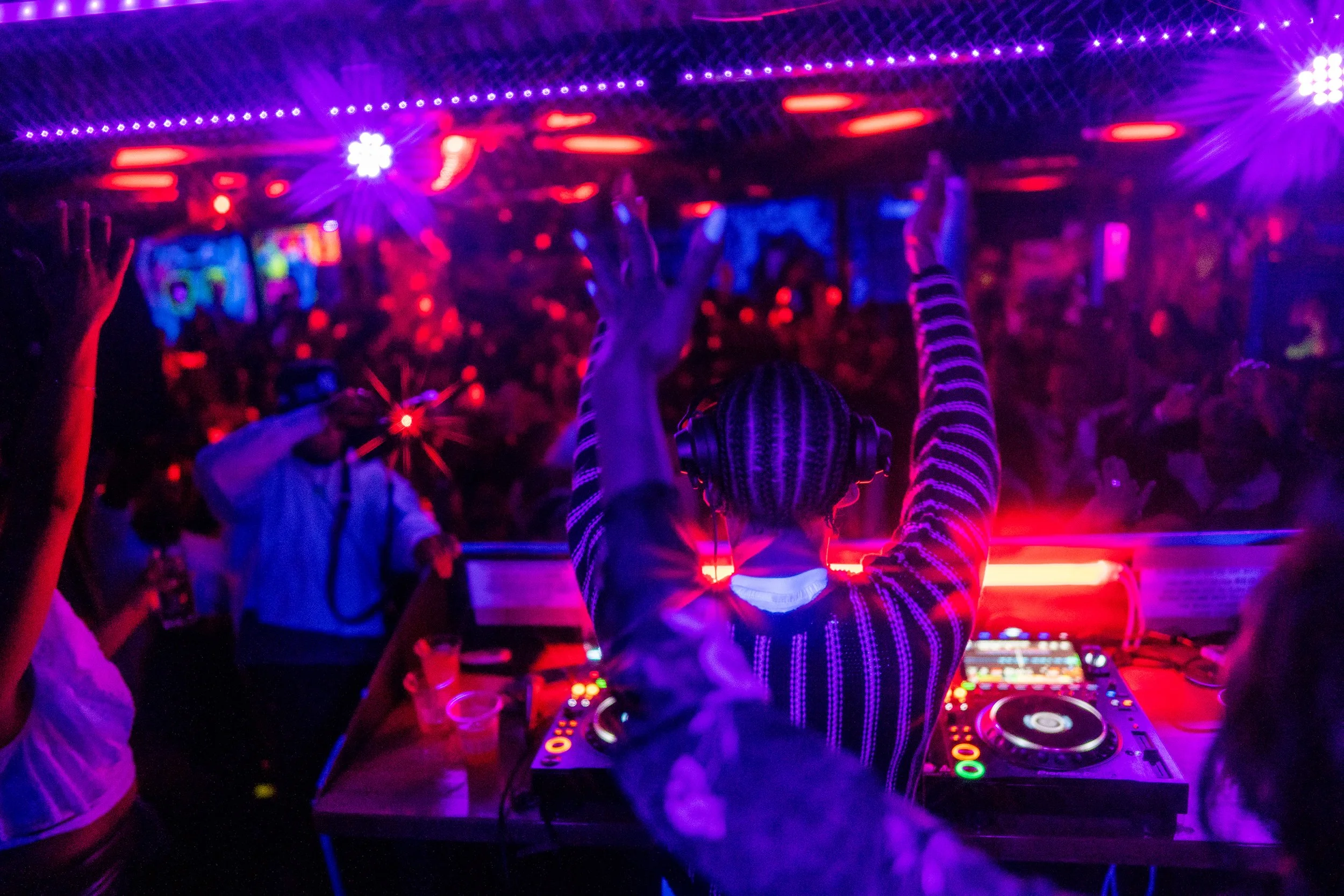 The DJ booth at Mamacita, Deluxx Fluxx, New York