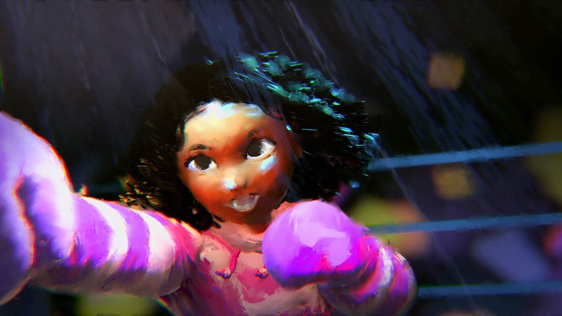 Lola throws a punch wearing pink boxing gloves in What Is Dyslexia?