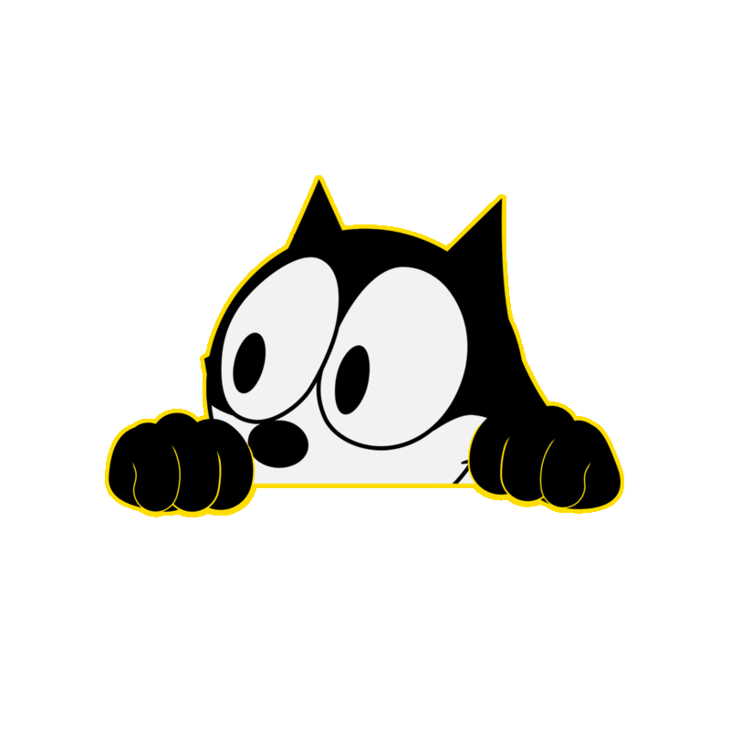 Felix the Cat peeks over an edge